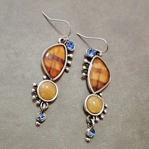 Boho Gem Tiger Eye Drop Earrings